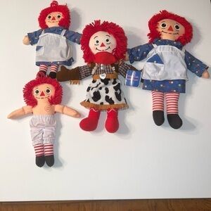 Lot‎ of 4 Vintage Dolls Raggedy Ann (G)